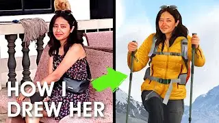 I DREW MY WIFE for The Board Game PEAKS | Digital Illustration Process | Time Lapse