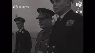 AT SEA:    Royal Visit to HMS Albion (1957)