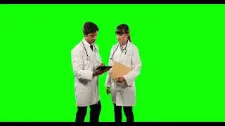 Doctors checking their results green screen doctor