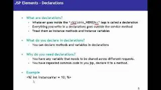 JSP(Java Server Pages) Tutorial 02 Elements - Declarations, Scriptlets, Expressions