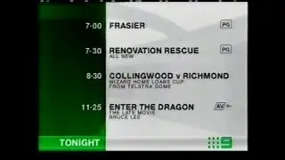 Channel Nine Melbourne - Friday/Green Lineup (18.2.2005)