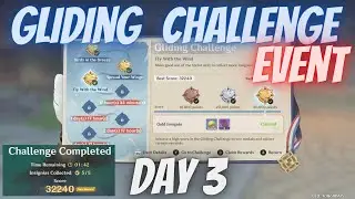 Genshin Impact Gliding challenge Day 3 - Fly With The Wind