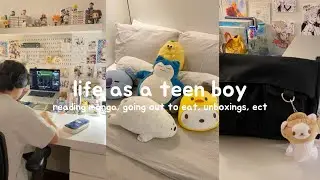 life as a teen boy !! reading manga, going out to eat, unboxings, ect