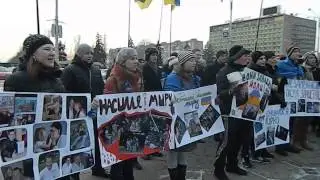 Пикет запорожских студентов против жестокости «Беркута»