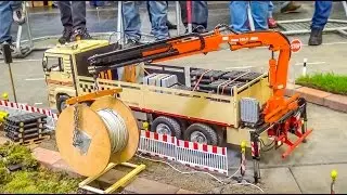 RC Truck with Crane lifts cable reel! BIG 1/8 scale!
