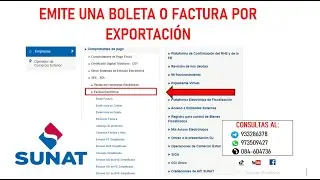 EMISIÓN DE BOLETAS Y FACTURAS DE EXPORTACIÓN SUNAT - 2022