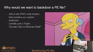 Backdooring Portable Executable Files - Kenny Anderson