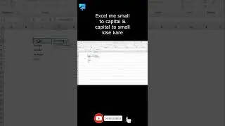 How to change capital to small letter using lower & upper in excel sheet 