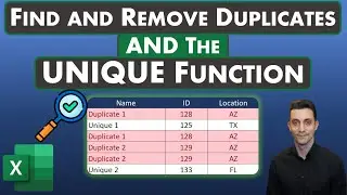 Excel Tips - Find and Remove Duplicate Values | UNIQUE Function
