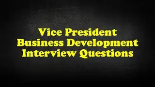 Vice President Business Development Interview Questions