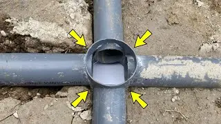 Very few people know this secret! the trick of connecting a 4-way water pipe in the ground