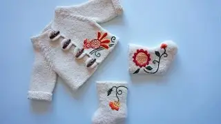 Детский вязано-валяный комплект. Как вязала.