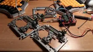 Three stepper motors controlled by Arduino + CNC Shield