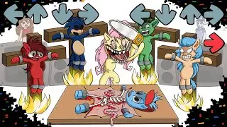 PONY ATTACK: Fluttershy but ALL FNF Characters are Pony | FNF vs My Little Pony Friendship