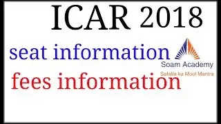 ICAR seat and fees information