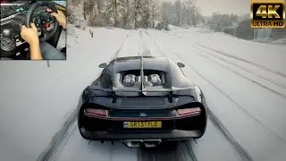 Bugatti Chiron (4K60FPS) | Forza Horizon 4 | Steering Wheel Gameplay