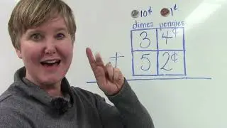 Grade 2: Math Lesson #67 Adding Two-Digit Numbers Using Dimes and Pennies (Part 2)