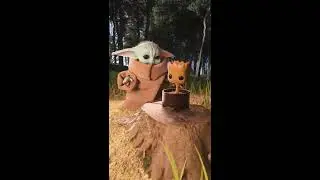 Grogu meets Baby Groot