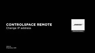 ControlSpace Remote - Changing IP address (CSR 2.0)