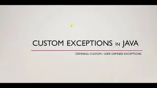 Defining Custom Exceptions In Java || User Define Exception in Java