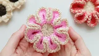 Вяжем красивый цветок 🧶🌺 МК крючком. Easy crochet with 💞 Beautiful flower. #Ideas crochet.