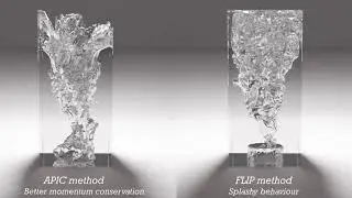 FLIP vs APIC method test - Fluid vorticity