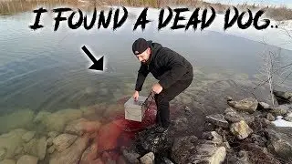 MAGNET FISHING on A FROZEN LAKE GONE WRONG FOUND DECAPITATED DOG (COPS CALLED)