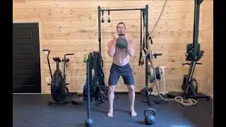 30 Minute Workout:  Macebell 360 Swings, Snatches, Squats, Hollow Body Rocks, etc
