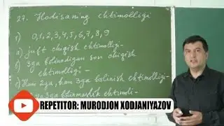 27. Hodisalar ehtimoligi. Algebra 9 sinf