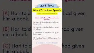 English Grammar for Everyone: A Quiz on Changing Direct to Indirect Speech