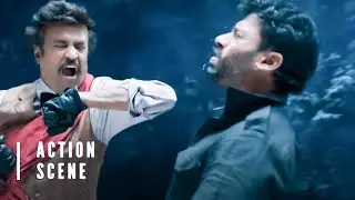 Rajnikanth Fights On Top Of Train | Lingaa Telugu Movie Action Scene | Telugu Movie