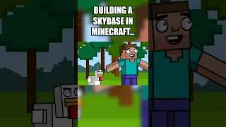 Building a sky base in minecraft! #shorts #minecraft
