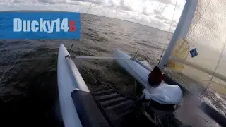 Sailing inflatable  catamaran Ducky14s / The sports V-shape hulls cut the wave! / Парусный катамаран