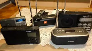 Odbiór DAB+ na Aiwa RD40-Dab, Sony S41D, Technisat BT1, JBL Tuner, Technisat 210.