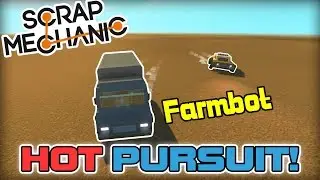 Robot AI Run Away Delivery Van! Police Hot Pursuit! (Scrap Mechanic 