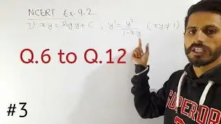 PSEB 12th Maths Chapter 9 Exercise 9.2 (Q.6 - Q12) *Differential equations*