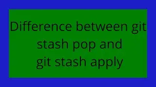 Difference between git stash pop and git stash apply