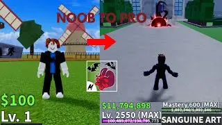 Beating Blox Fruits as a VAMPIRE BOY! LVL 1 TO MAX LVL [ MAX SAGUINE ART ] Noob to Pro!