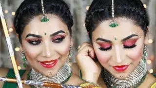 LONG-LASTING NAVRATRI/GARBA MAKEUP + HAIR TUTORIAL 2017