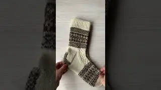 Ремонт пятки вязаных носков. Латка жаккардом.
