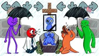 R.I.P. BLUE! SAD STORY😭 | Rainbow friends Dies | FNF Goodbye World |  Friday Night Funkin animation