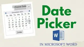 How to add Date Picker in MS Word using Developer Option