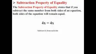 Subtraction Property of Equality