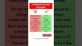 Common English Mistakes   Learn English   English Grammar   English Tips