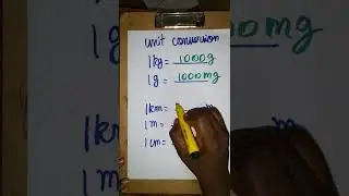 unit conversion  kg to g g to milligram, km to m m to cm cm to m
