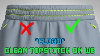 CLO3D | Clean Topstitch On Gathered Waistband