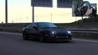 700HP Toyota Supra hits the Streets | Assetto Corsa Traffic | Steering Wheel
