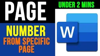 Start Page Number from Specific Page in MS Word - Insert Page Number in Word from Specific Page