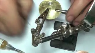 Пайка ножек на циферблат solder feet to a pocket watch dial English subtitles