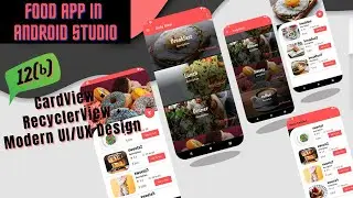 Modern UI/UX Design | RecyclerView | CardView In Android Studio | Food App Android Studio